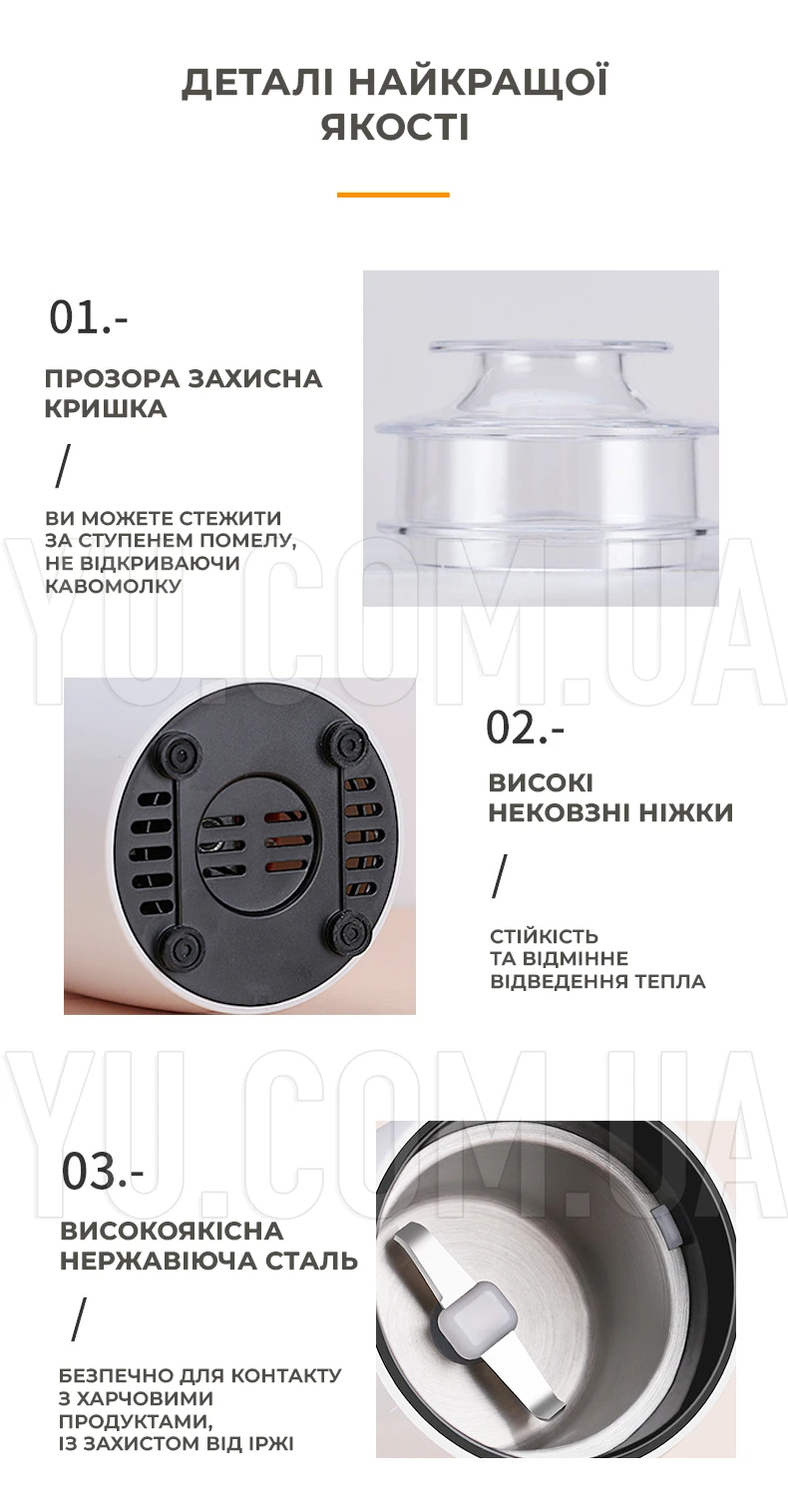 Кавомолка електрична RAF R-7122 для кави та спецій 280 Вт Кавомолка електрична RAF R-7122 для кави та спецій 280 Вт
